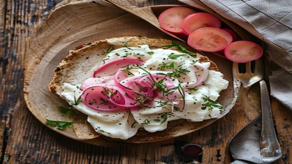 Krémová ředkvičková pomazánka s tvarohem, pažitkou a čerstvými ředkvičkami na celozrnném chlebu